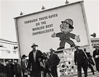 DOROTHEA LANGE (1895 - 1965) A selection of 5 photos from the Kaiser Shipyards in Richmond, California. Circa 1942-43; printed circa 19